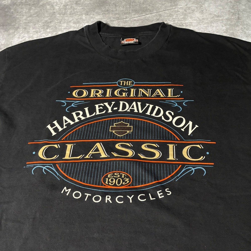 Vintage 1997 Harley Davidson Oklahoma City T Shirt Mens XL Black 90s USA Made
